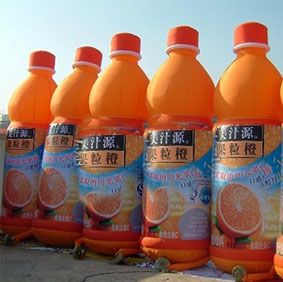 果粒橙充气广告模型